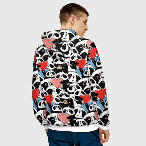 Мужская толстовка Funny Pandas / 3D-Белый – фото 4