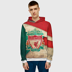 Толстовка-худи мужская FC Liverpool: Old Style, цвет: 3D-белый — фото 2