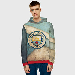 Толстовка-худи мужская FC Man City: Old Style, цвет: 3D-красный — фото 2