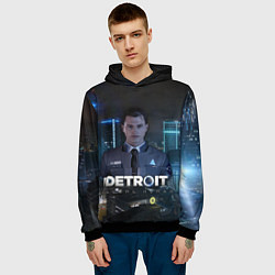 Толстовка-худи мужская Detroit: Connor, цвет: 3D-черный — фото 2