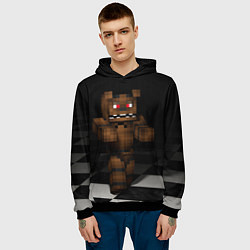 Толстовка-худи мужская Minecraft: Freddy FNAF, цвет: 3D-черный — фото 2