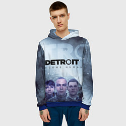 Толстовка-худи мужская Detroit: Become Human, цвет: 3D-синий — фото 2