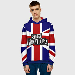 Толстовка-худи мужская Sex Pistols UK, цвет: 3D-синий — фото 2