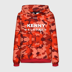 Толстовка-худи мужская Kenny: Obladaet Camo, цвет: 3D-красный