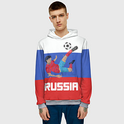Толстовка-худи мужская Russia Footballer, цвет: 3D-меланж — фото 2