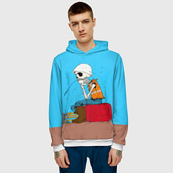 Толстовка-худи мужская Скелет-геодезист, цвет: 3D-белый — фото 2