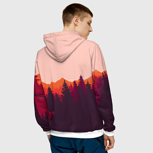 Мужская толстовка Firewatch: Orange Style / 3D-Белый – фото 4