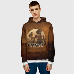 Толстовка-худи мужская CONAN: Exiles, цвет: 3D-белый — фото 2