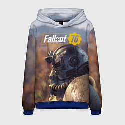 Толстовка-худи мужская Fallout 76, цвет: 3D-синий