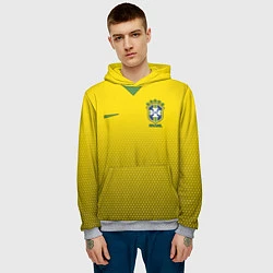 Толстовка-худи мужская Brazil Team: WC 2018, цвет: 3D-меланж — фото 2
