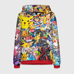 Толстовка-худи мужская Pokemon Bombing, цвет: 3D-красный