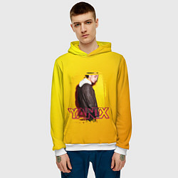 Толстовка-худи мужская Yanix: Yellow Mood, цвет: 3D-белый — фото 2