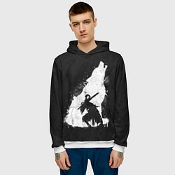 Толстовка-худи мужская Dark Souls: Howling Wolf, цвет: 3D-белый — фото 2
