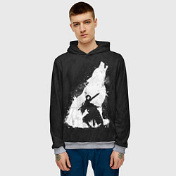Толстовка-худи мужская Dark Souls: Howling Wolf, цвет: 3D-меланж — фото 2