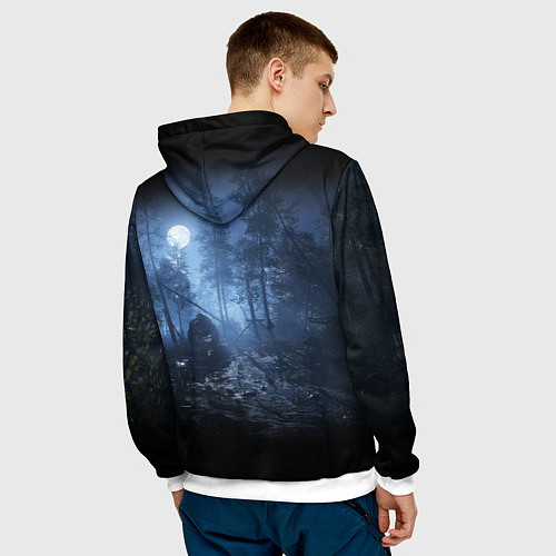 Мужская толстовка Metro Exodus: Dark Moon / 3D-Белый – фото 4