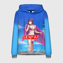 Толстовка-худи мужская Senpai: Summer Girl, цвет: 3D-меланж