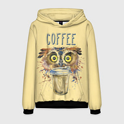 Толстовка-худи мужская Owls like coffee, цвет: 3D-черный