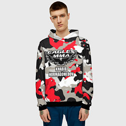 Толстовка-худи мужская Khabib Nurmagomedov: Red Camo, цвет: 3D-черный — фото 2