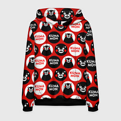 Толстовка-худи мужская Kumamon Pattern, цвет: 3D-черный