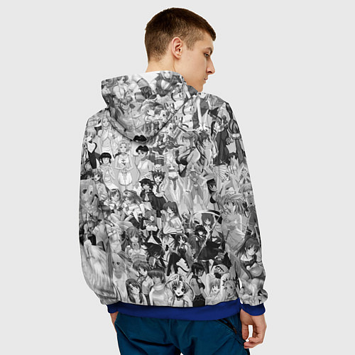 Мужская толстовка SENPAI Stories / 3D-Синий – фото 4