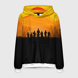 Толстовка-худи мужская Red Dead Redemption: Orange Sun, цвет: 3D-белый