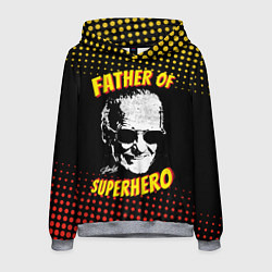 Толстовка-худи мужская Stan Lee: Father of Superhero цвета 3D-меланж — фото 1