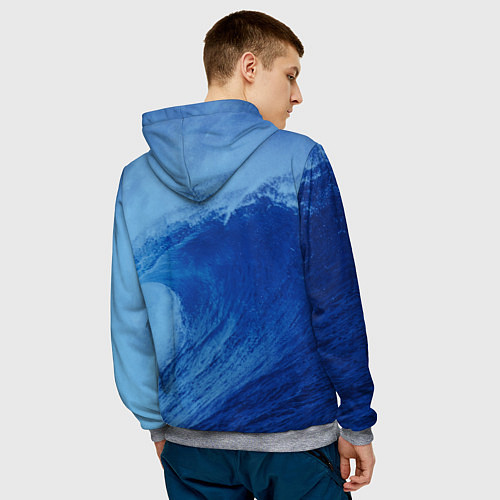 Мужская толстовка Вода: водород - парные / 3D-Меланж – фото 4