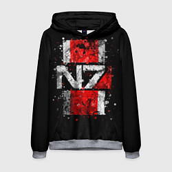 Толстовка-худи мужская Mass Effect N7, цвет: 3D-меланж