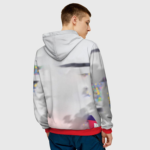 Мужская толстовка Face superhero / 3D-Красный – фото 4