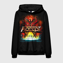 Толстовка-худи мужская Accept: Flame Eagle, цвет: 3D-черный