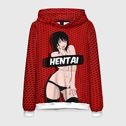 Толстовка-худи мужская HENTAI CHAN, цвет: 3D-белый