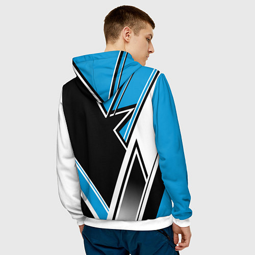 Мужская толстовка Hockey black blue white / 3D-Белый – фото 4