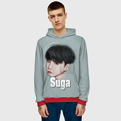 Толстовка-худи мужская BTS Suga, цвет: 3D-красный — фото 2