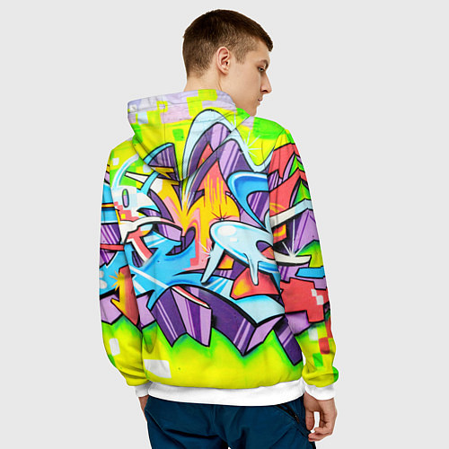 Мужская толстовка Неоновая кислота / 3D-Белый – фото 4