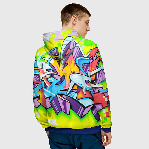 Мужская толстовка Неоновая кислота / 3D-Синий – фото 4