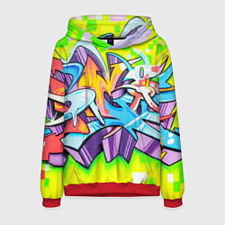 Толстовка-худи мужская Неоновая кислота, цвет: 3D-красный