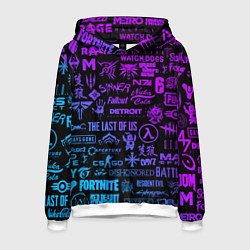 Мужская толстовка Неоновые лого игр