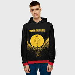 Толстовка-худи мужская Twenty One Pilots: Yellow Moon, цвет: 3D-красный — фото 2