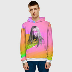 Толстовка-худи мужская Billie Eilish: Pink Fashion, цвет: 3D-белый — фото 2