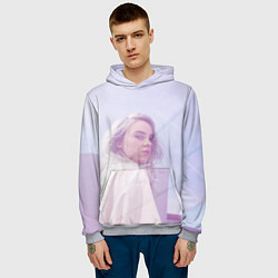 Толстовка-худи мужская Billie Eilish: Light Pink, цвет: 3D-меланж — фото 2