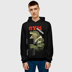 Толстовка-худи мужская GYM fitness crocodile, цвет: 3D-черный — фото 2