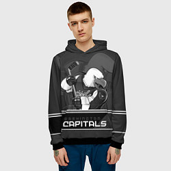 Толстовка-худи мужская Washington Capitals: Mono, цвет: 3D-черный — фото 2