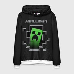 Толстовка-худи мужская Minecraft Creeper, цвет: 3D-белый