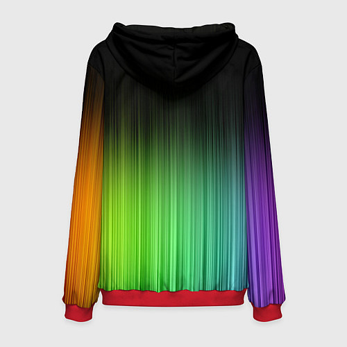 Мужская толстовка Неоновые полосы - Минимализм / 3D-Красный – фото 2