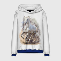 Мужская толстовка Белая конь мчится галопом