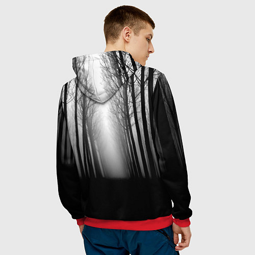 Мужская толстовка Темный лес Burzum / 3D-Красный – фото 4