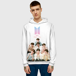 Толстовка-худи мужская Take love BTS, цвет: 3D-белый — фото 2