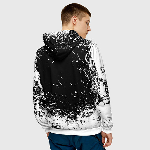 Мужская толстовка ЧЁРНЫЙ КЛЕВЕР / 3D-Белый – фото 4