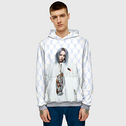 Толстовка-худи мужская BILLIE EILISH: White Fashion, цвет: 3D-меланж — фото 2