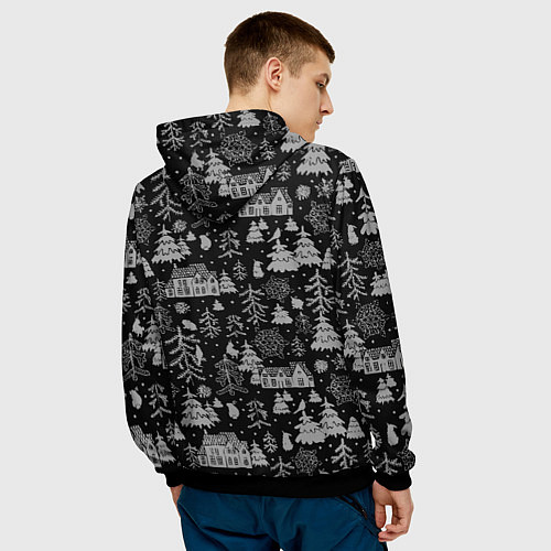 Мужская толстовка Плохой Санта с конфетой / 3D-Черный – фото 4